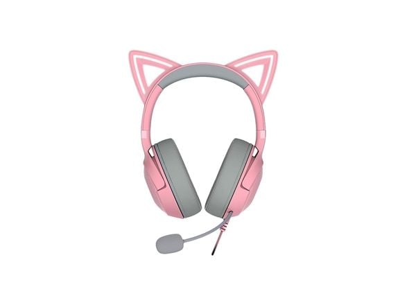 Razer Kraken Kitty V2 - Hodesett - full størrelse - kablet - USB-A - lydisolerende - kvarts