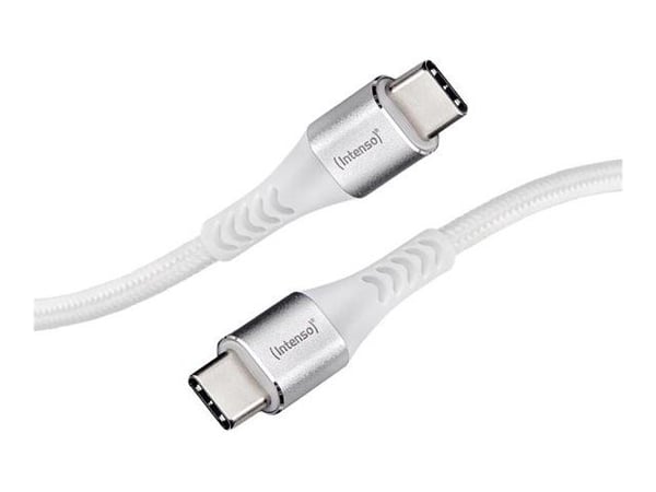 Intenso C315C - USB-kabel - 24 pin USB-C (hann) til 24 pin USB-C (hann) - USB 2.0 - 20 V - 3 A - 1.5 m - USB Power Delivery (60W) - hvit
