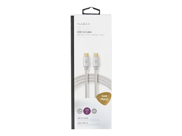 Nedis - USB-kabel - USB-C (hann) til USB-C (hann) - USB 3.1 Gen 1 - 2 m - rund - aluminium