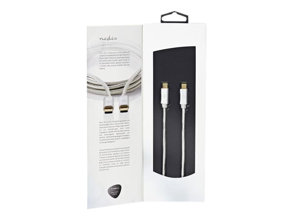 Nedis - USB-kabel - USB-C (hann) til USB-C (hann) - USB 3.1 Gen 1 - 2 m - rund - aluminium