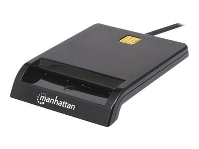 Manhattan USB-A Contact Smart Card Reader, 12 Mbps, Kitkatyyppi yhteensopiva, Ulkoinen, Windows tai Mac, Kaapeli 105cm, Musta, Kolmen vuoden takuu,...