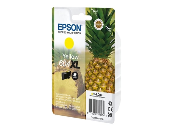 Epson 604XL Singlepack - 4 ml - XL - gul - original - blister - bläckpatron - för EPL 4200; Stylus Photo 2200; WorkForce WF-2950DWF