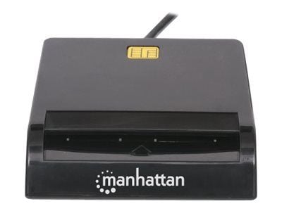 Manhattan USB-A Contact Smart Card Reader, 12 Mbps, Kitkatyyppi yhteensopiva, Ulkoinen, Windows tai Mac, Kaapeli 105cm, Musta, Kolmen vuoden takuu,...