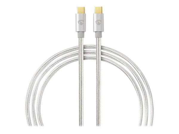 Nedis - USB-kabel - USB-C (hann) til USB-C (hann) - USB 3.1 Gen 1 - 2 m - rund - aluminium