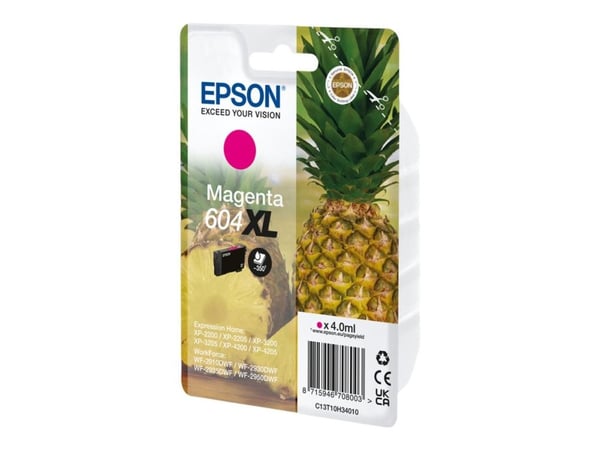 Epson Singlepack Magenta 604XL Ink, High (L) Yield, Magenta, 4 ml, 1 kpl, 350 sivua, Kertapakkaus