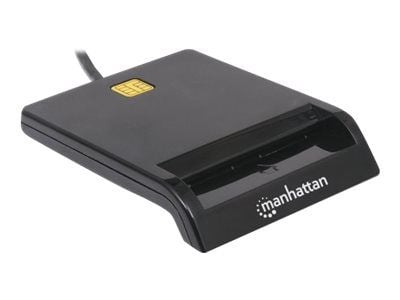 Manhattan USB-A Contact Smart Card Reader, 12 Mbps, Kitkatyyppi yhteensopiva, Ulkoinen, Windows tai Mac, Kaapeli 105cm, Musta, Kolmen vuoden takuu,...