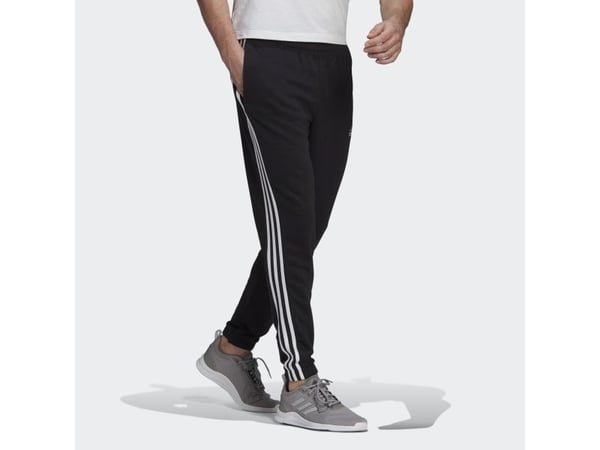 Adidas Essentials French Terry Tapered 3-stripes, Treningsbukser, Hankjønn, Sort, Voksen, Monokromatisk, S