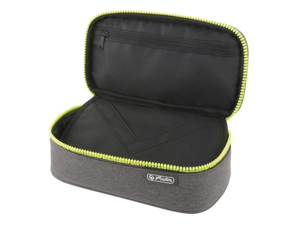 Herlitz beatBox ABC, Mykt penal, Polyester, Grå, Gult, Monokromatisk, Glidelås, Oppvekst