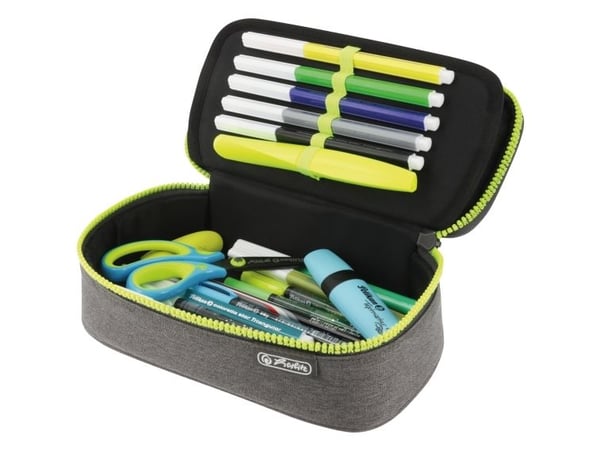 Herlitz beatBox ABC, Mykt penal, Polyester, Grå, Gult, Monokromatisk, Glidelås, Oppvekst