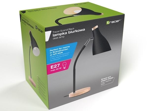 Tracer Scandi - Skrivebordslampe - 1 sokkel - E27 - svart