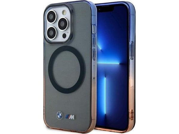 Cover BMW BMHMP14LHTGE for iPhone 14 Pro 6,1" - grå/grå hardcase med gradient og MagSafe-støtfanger