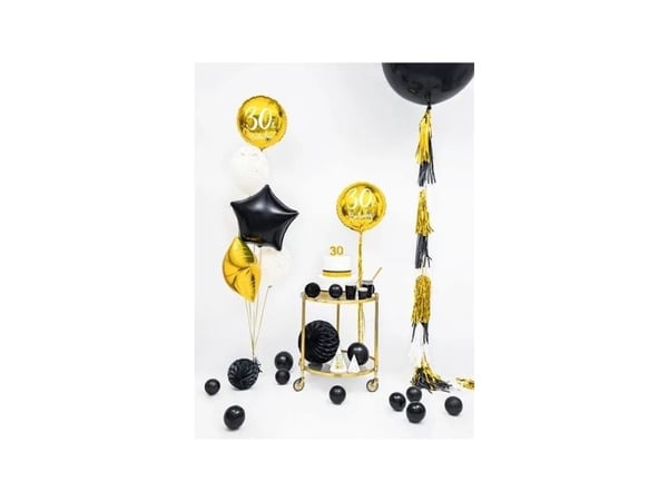 Party Deco Star folio ilmapallo, musta, 48cm universaali