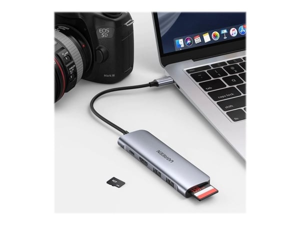 Ugreen 6-in-1 USB C Adapter with 4K HDMI - Dokkingstasjon - USB-C - HDMI