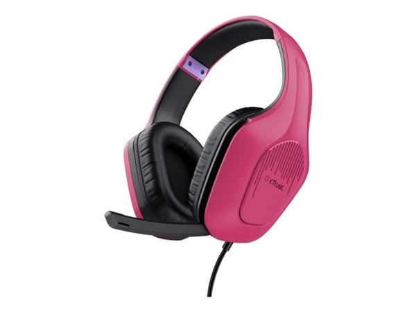 Trust GXT 415P Zirox - Hodesett - full størrelse - kablet - 3,5 mm jakk - rosa