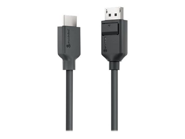 ALOGIC Elements -sarja - Sovitinkaapeli - DisplayPort-uros-HDMI-uros - 1 m - tummanharmaa - 4K30 Hz -tuki, 1920 x 1080 144 Hz:n tuki, 3D-videotuki
