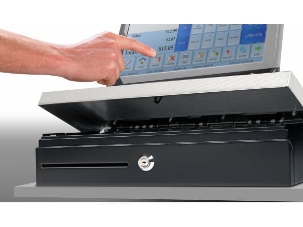 Safescan kasseskuff HD-4617C svart/sølv - 8 myntrom 8 seddelrom innlegg