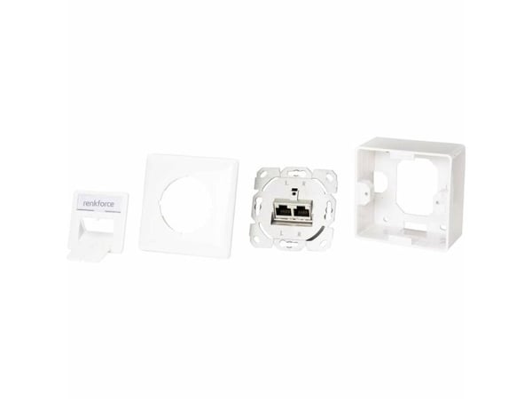 Renkforce RF-4697900, RJ-45, 6a, Vit, 80 mm, 80 mm