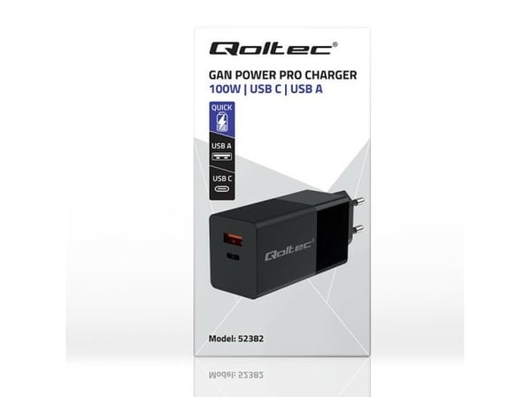 Qoltec 52382, Sisätila, AC, 20 V, 5 A, musta