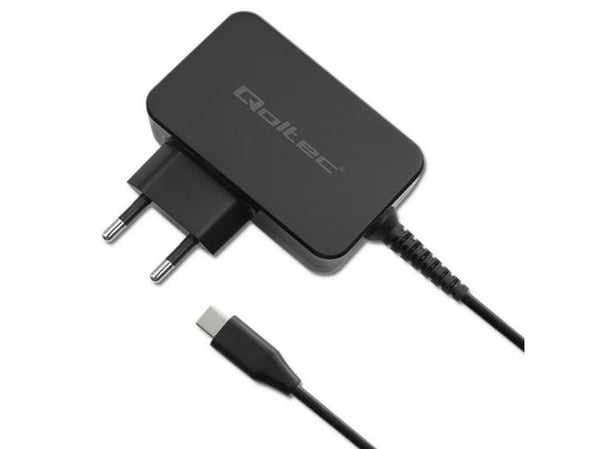 Qoltec Power Pro - Strømadapter - GAN, 5-20V, 2.25A - 45 watt - 3 A - PD (USB-C) - svart