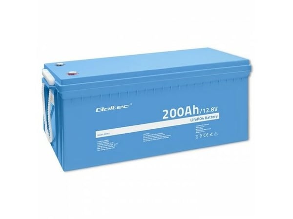Qoltec LiFePO4 litium-rautafosfaattiakku | 12.8V | 200Ah | 2560Wh | BMS | BMS