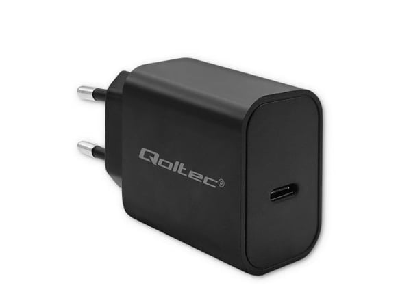 Qoltec - Strømadapter - super quick, 5-12V, 1.67A - 20 watt - 3 A - PD (USB-C) - svart