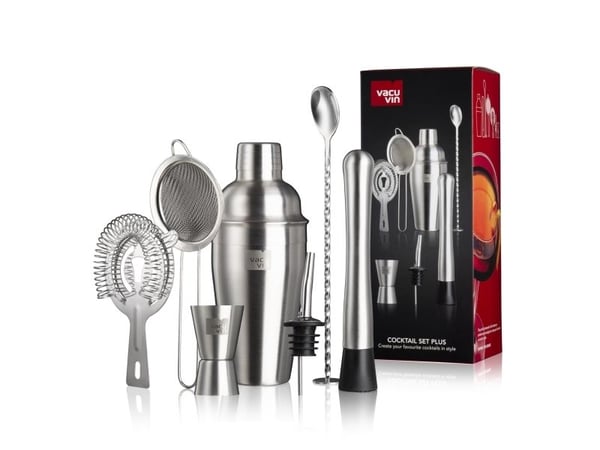 Vacu Wine Cocktail Set 7tlig, baarilusikka, Jigger, Muddler, Shaker, Ruostumaton teräs, Kiina, 525g, 105mm, 95mm