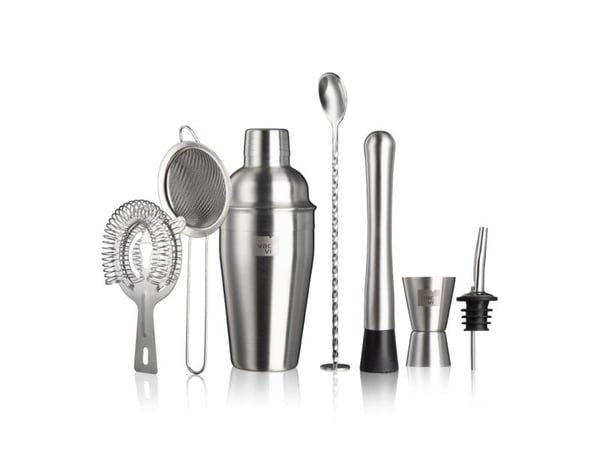 Vacu Vin Cocktail Set 7tlig, Barskje, Jigger, Røreskje, Risteinstrument, Rustfritt stål, China, 525 g, 105 mm, 95 mm