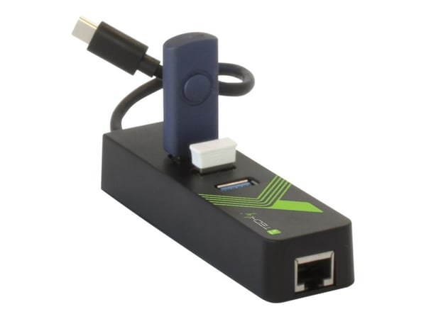 TECHly IDATA-USB-ETGIGA-3C2 - Hub - 3 x SuperSpeed USB 3.0 + 1 x 10/100/1000 - stasjonær