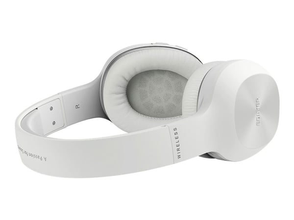 Edifier W800BT Plus - Hodetelefoner med mikrofon - full størrelse - Bluetooth - trådløs, kablet - 3,5 mm jakk - hvit