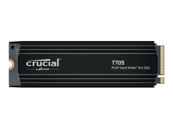 Crucial T705 - SSD - kryptert - 2 TB - intern - M.2 2280 - PCI Express 5.0 (NVMe) - TCG Opal Encryption 2.01 - integrert kjøle