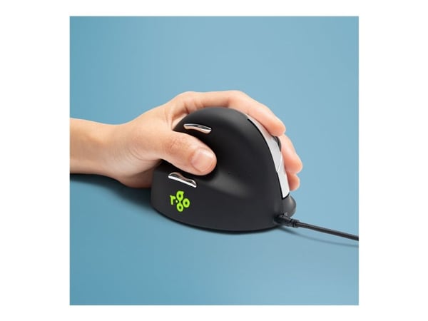 R-Go Ergonomic mouse HE Break - Mus - ergonomisk - venstrehendt - 5 knapper - kablet - USB