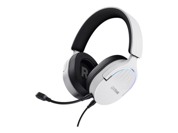 Trust GXT 490W FAYZO - Headset - 7.1-kanals - fullstorlek - kabelansluten - USB-A - vit