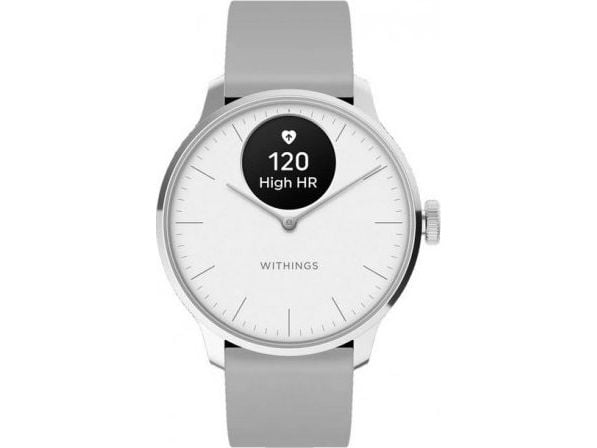 Withings ScanWatch Light - 37 mm - rustfritt stål - smartklokke med bånd - fluorelastomer - håndleddstørrelse: 146-211 mm - monokrom - Bluetooth LE...