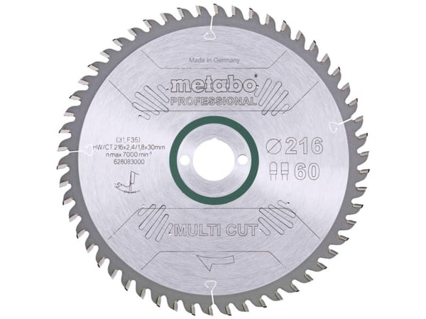 Metabo Professional Multi Cut - Sirkelformet sagblad - 216 mm - 60 tenner - for Metabo KGS 216 M, KGSV 72 XACT SYM, KS 216 M