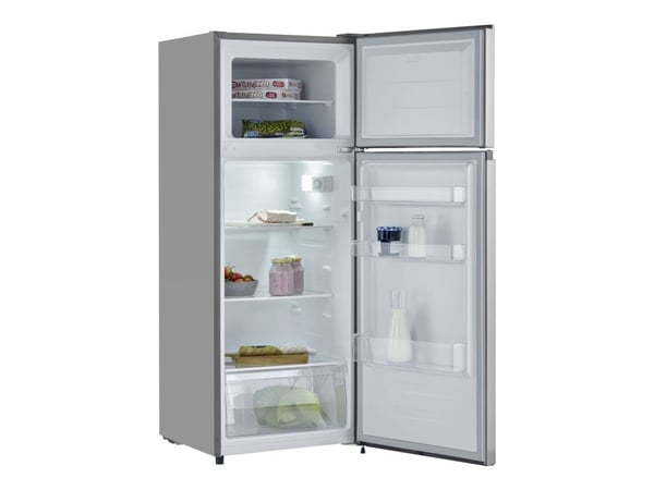 SEVERIN DT 8761 - Kjøleskap/fryser - toppfryser - bredde: 54.2 cm - dybde: 55 cm - høyde: 143.4 cm - 206 liter - Klasse E - sølv