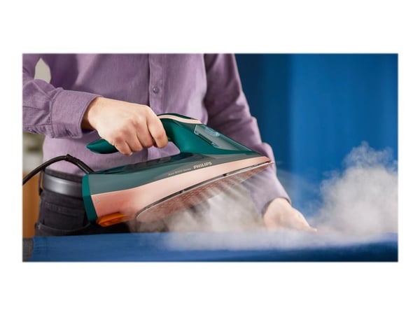 Philips Azur 8000 Series DST8030 - Dampstrykejern med automatisk slukking - såleplate: SteamGlide Elite - 3000 W - opalgrønn