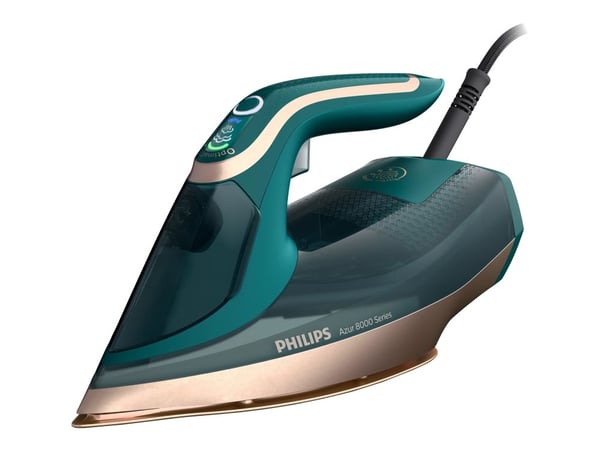 Philips Azur 8000 Series DST8030 - Dampstrykejern med automatisk slukking - såleplate: SteamGlide Elite - 3000 W - opalgrønn