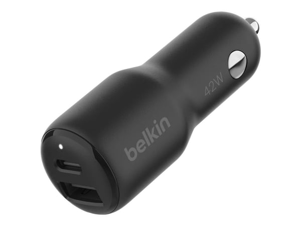 Belkin BoostCharge - Bilstrømadapter - 42 watt - PD 3.0, Fast Charge - 2 utgangskontakter (USB, USB-C)