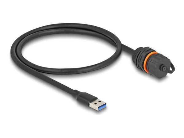Delock - USB-forlengelseskabel - USB-type A (hann) til USB-type A (hunn) vernehette - 60 cm - built-in sealing cap, M20 thread, dust and waterproof...