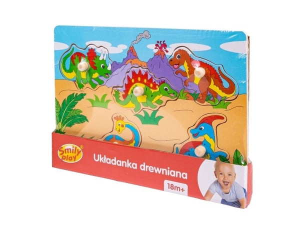 Smily Play Trepuslespill med håndtak Puslespill Dinosaurer Smily Play