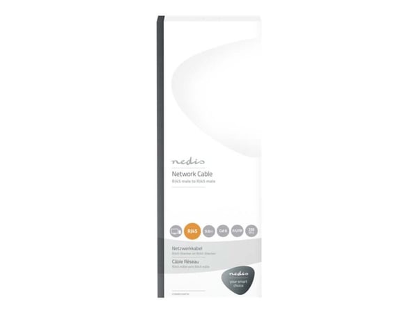 Nedis Cat 6 kabel | RJ45-kontakt | 3,00m | runde | LSZH / PVC | Antrasitt | Emballasje med visningsvindu