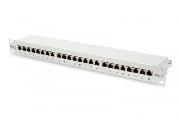 DIGITUS DN-91624S - Koblingspanel - CAT 6 - RJ-45 X 24 - grå, RAL 7035 - 1U - 19"