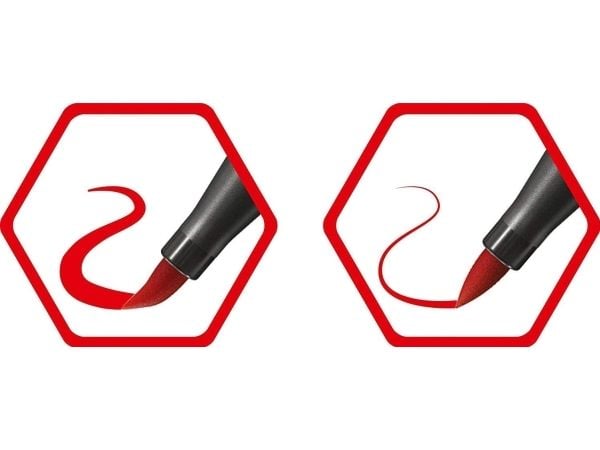 STABILO Pen 68 brush, 20 farger, Flerfarget, Kulespiss og penselpenn, Flerfarget, Sekskantet, Vann-basert blekk