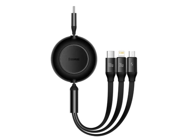 Baseus CAMJ010201, 1,1 m, USB C, USB C/Micro USB-A/Lightning, USB 3.2 Gen 1 (3.1 Gen 1), musta