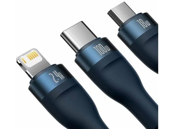 Baseus CASS030003, 1,2 m, USB A, USB C/Micro USB-A/Lightning, Blå