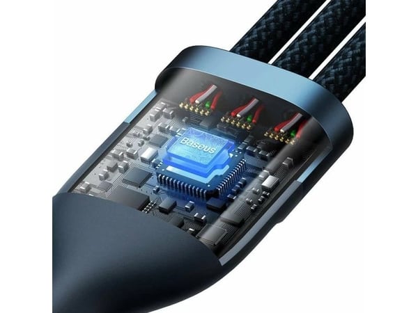 Baseus CASS030003, 1,2 m, USB A, USB C/Micro USB-A/Lightning, Blå