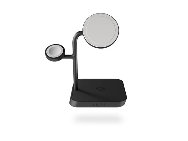 ZENS 4-in-1 - Trådløs ladepute / ladestativ + AC-strømadapter - 18 watt (USB-C) - svart