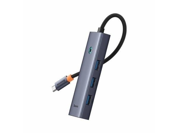 Baseus UltraJoy 5-porttinen, langallinen, USB 3.2 Gen 1 (3.1 Gen 1) Type-C, harmaa, 5 Gbit/s, 4K Ultra HD, 30 Hz