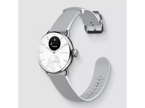 Withings ScanWatch 2 - 38 mm - rustfritt stål - hybridsmartur med bånd - fluorelastomer - håndleddstørrelse: 146-211 mm - monokrom - Bluetooth - 34...