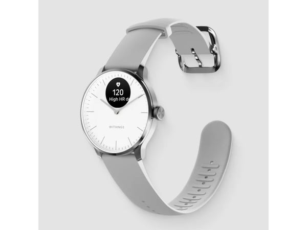 Withings ScanWatch Light - 37 mm - rustfritt stål - smartklokke med bånd - fluorelastomer - håndleddstørrelse: 146-211 mm - monokrom - Bluetooth LE...